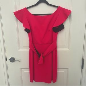 Pink and black Milly ruffle sleeve mini dress, NWT, size 10